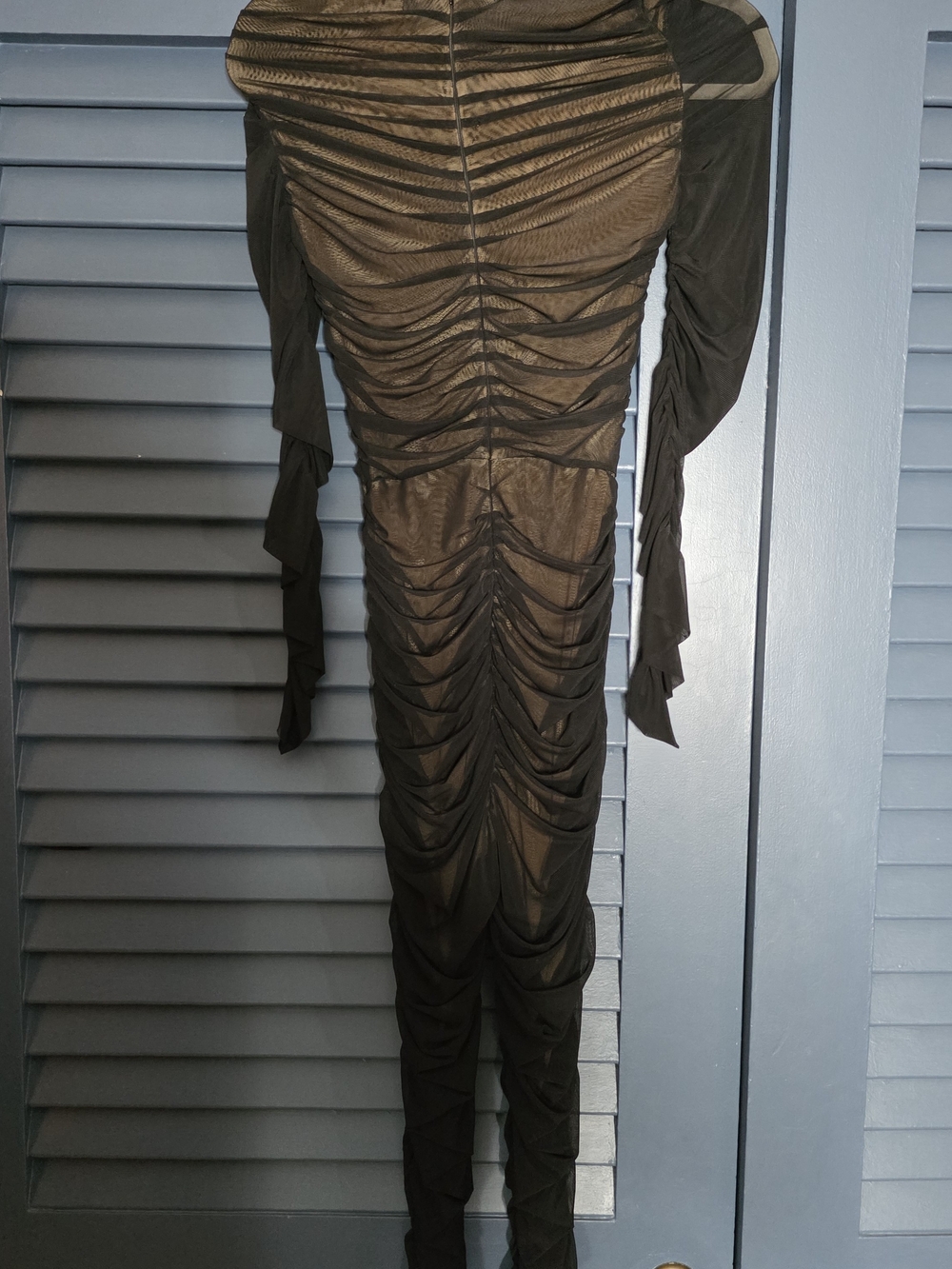 SER.O.YA Virgo Ruched Mesh Catsuit Jumpsuit in Black - Size M - Picture 11 of 14